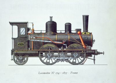 लोकोमोटिव नंबर .54, 1855 द्वारा फ्रेंच स्कूल