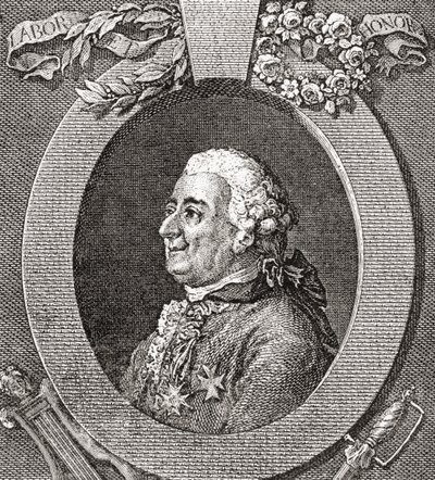 लुई-एलिजाबेथ डे ला वर्गेन, ट्रेसन की गणना, 1705- 1783। फ्रांसीसी सैनिक, चिकित्सक, वैज्ञानिक, मध्यकालीन और लेखक। द फ्री आवर्स से 1908 प्रकाशित। द्वारा फ्रेंच स्कूल
