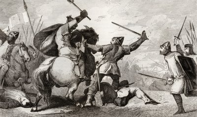 लुई VI (1081-1137) द ब्रेननेविल की लड़ाई में द फाइट द इंग्लिश ने कोलार्ट की &39;हिस्टॉयर डी फ्रांस&39; से सी। 840 प्रकाशित द्वारा फ्रेंच स्कूल