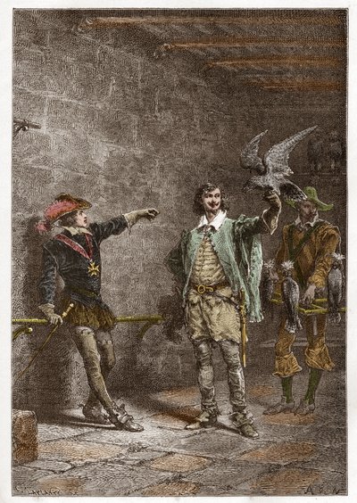 लुई XIII (1601-1643), डिट ले जस्टे, उम्र सोलह, और उनके पसंदीदा चार्ल्स डी'अल्बर्ट, ड्यूक ऑफ लुइन्स (1620-1690) - सोलह साल की उम्र में लुई XIII, और उनके पसंदीदा चार्ल्स डी'अल्बर्ट, ड्यूक ऑफ लुयनेस - उत्कीर्णन से "" फ्रांस का इतिहास मेरे पो द्वारा फ्रेंच स्कूल