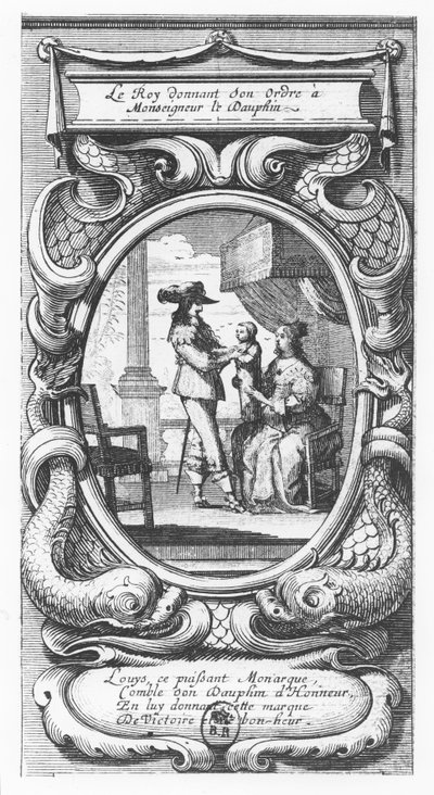लुई XIII, फ्रांस के राजा ने मोनसेग्नूर ले दौफिन (उत्कीर्णन) को आदेश दिया द्वारा फ्रेंच स्कूल