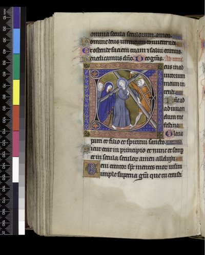 MS 300 f.212v, Terce, फ्रांस, पेरिस के इसाबेला के स्तोत्र और घंटे से, c.1265-70 (चर्मपत्र पर कलम और स्याही और तापमान) द्वारा फ्रेंच स्कूल
