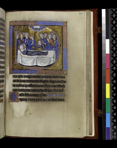 MS 300 f.281r, संग्रह, उपदेश और धारणा के लिए सबक, फ्रांस, पेरिस के इसाबेला के साल्टर और घंटे से, c.1265-70 (चर्मपत्र पर कलम और स्याही और स्वभाव) द्वारा फ्रेंच स्कूल