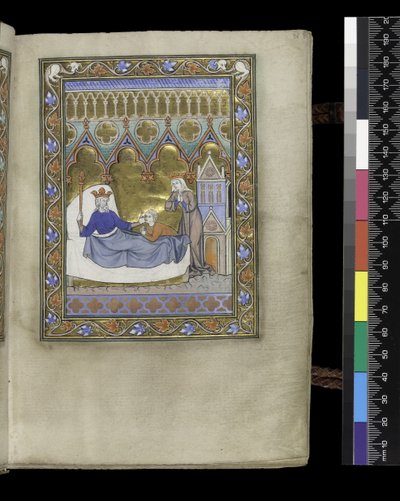 MS 300 f.IVr, फ्रांस, पेरिस के साल्टर एंड ऑवर्स ऑफ इसाबेला से फोलियो, c.1265-70 (चर्मपत्र पर कलम और स्याही और तापमान) द्वारा फ्रेंच स्कूल