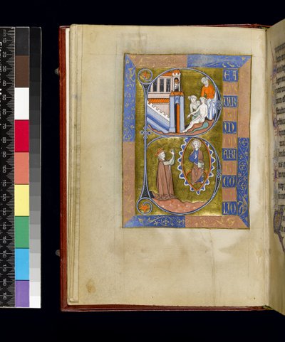 MS 300 f.XIII, फ्रांस, पेरिस के साल्टर एंड ऑवर्स ऑफ इसाबेला से फोलियो, c.1265-70 (चर्मपत्र पर कलम और स्याही और तापमान) द्वारा फ्रेंच स्कूल