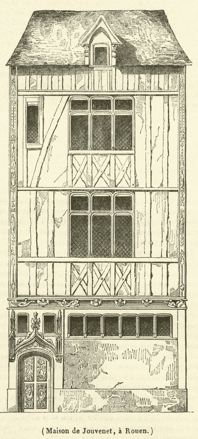 Maison de Jouvenet, रूएन में (उत्कीर्णन) द्वारा फ्रेंच स्कूल