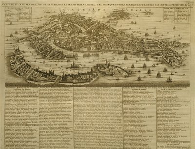 वेनिस का नक्शा, एच। चेटलीन द्वारा एम्स्टर्डम में 1728 में प्रकाशित द्वारा फ्रेंच स्कूल