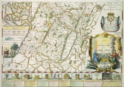 पुराने नियम के पवित्र भूमि का नक्शा मॉन्स l&39;bbe de la Grive, 1772 द्वारा द्वारा फ्रेंच स्कूल