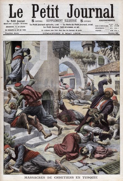तुर्की में ईसाइयों का नरसंहार: अदाना (सिलिसिया) शहर में 30,000 अर्मेनियाई लोगों का नरसंहार (1 अप्रैल) द्वारा फ्रेंच स्कूल