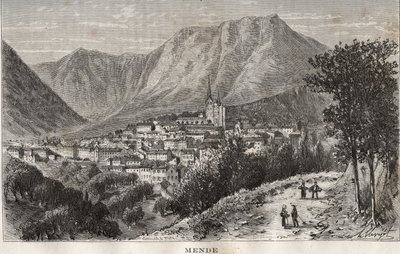 मेंडे - लैंगेडोक-रूसिलन क्षेत्र में लोज़ेरे - वी.-ए द्वारा "ला फ्रांस इलस्ट्रेशन: जियोग्राफी, हिस्टोइयर, एडमिनिस्ट्रेशन स्टैटिस्टिक्स" में उत्कीर्णन। माल्ट-ब्राउन। १८८४ द्वारा फ्रेंच स्कूल