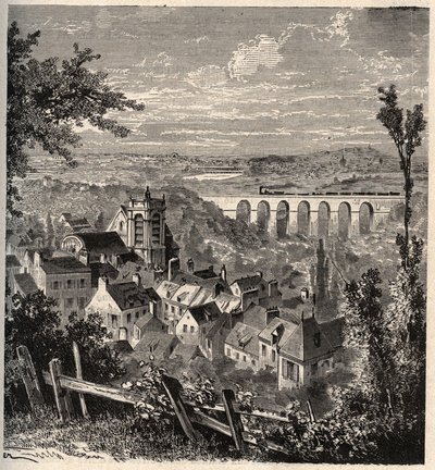 Meudon - Hauts-de-Seine विभाग - "" PATRIE "" में उत्कीर्णन - DESCRIPTION PECTURESSE DE LA FRANCE EN 6 volures by Lucien HUARD - 19वीं सदी के अंत में द्वारा फ्रेंच स्कूल