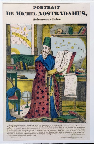 मिशेल नोस्ट्राडेम (नास्त्रेदमस) (1502-66) c.1840 द्वारा फ्रेंच स्कूल