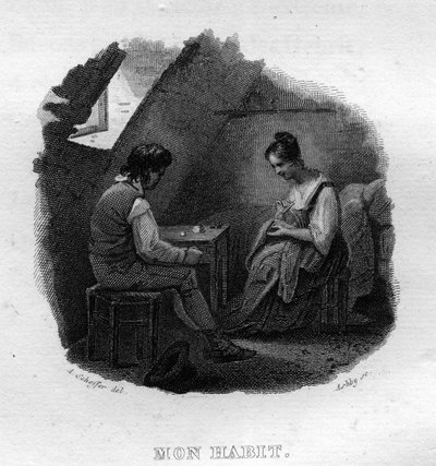 पियरे जीन डे बेरंगेर (1780-1857), फ्रांसीसी कवि और गीतकार द्वारा "" ओयूवर्स पूर्ण "" (1834) में सोम आदत चैनसन डी बेरंगर। द्वारा फ्रेंच स्कूल
