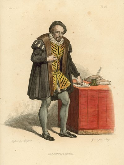 Montaigne (रंगीन उत्कीर्णन) द्वारा फ्रेंच स्कूल