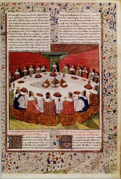 Ms.Fr. 112 एफ .5 पवित्र ग्रिल का मूल्यांकन, क्वेस्ट डेल सेंट ग्रेगल से, c.1470 द्वारा फ्रेंच स्कूल