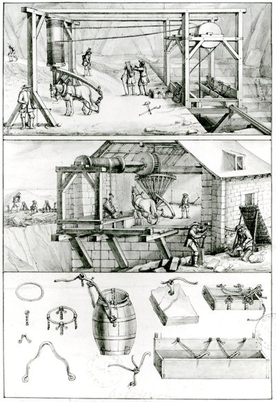 कला और शिल्प विवरण से सुश्री 1064 fol.8 एक स्लेट खदान द्वारा फ्रेंच स्कूल