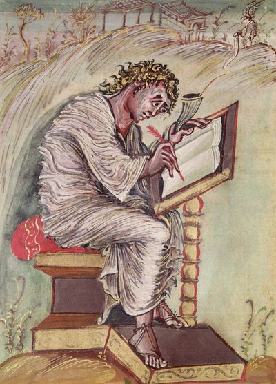 एबो गोस्पेल्स से सुश्री 1 फॉल.18 वी सेंट मैथ्यू, c.816-835 द्वारा फ्रेंच स्कूल