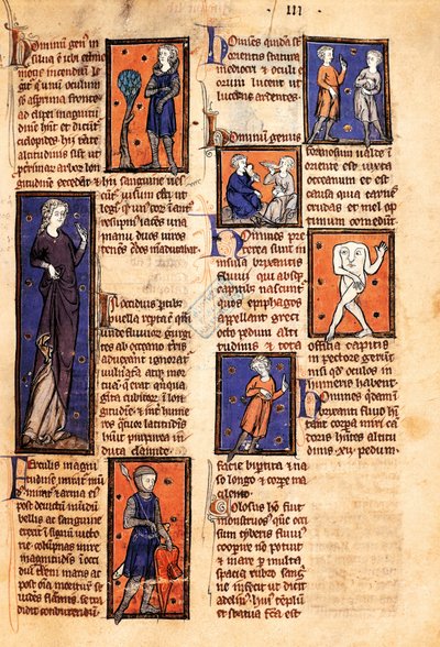 Ms 320 Fol.46r मॉन्स्टर्स, 'द नेचर ऑफ थिंग्स' द्वारा थॉमस वैन कैंटिम्प्रे (1201-72) (वेल्लम पर) द्वारा फ्रेंच स्कूल
