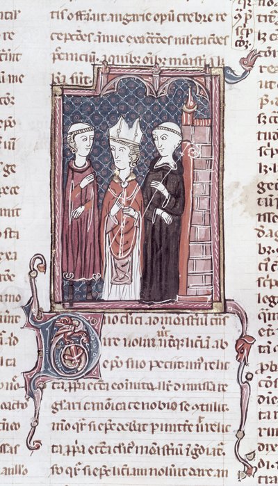 सुश्री 373 fol.51v ए मोंक, एक बिशप और एक मठाधीश, Decrets de Gratien से द्वारा फ्रेंच स्कूल