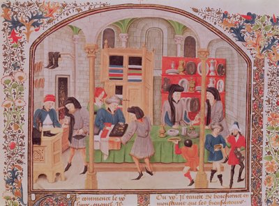 सुश्री 927 f.145r द मिंट, अरस्तू से `नैतिकता, राजनीति, अर्थशास्त्र, एक फ्रांसीसी अनुवाद से टॉमस परम द्वारा फ्रेंच स्कूल