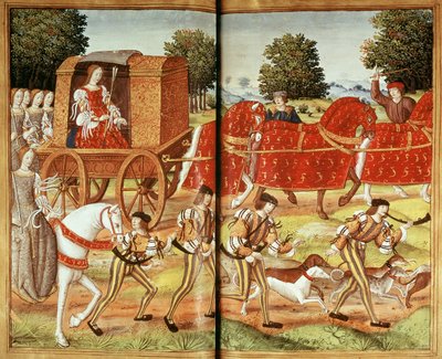 सुश्री फ्र 874 f.31v ए हंट, ओविड्स एपिस्टल्स से चित्रण द्वारा फ्रेंच स्कूल