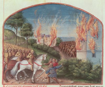 रॉबर्ट डी बोरोन द्वारा मर्लिन की कहानी से सुश्री फ्रा 91 फोल.87 पृष्ठ, c.1482-89 द्वारा फ्रेंच स्कूल