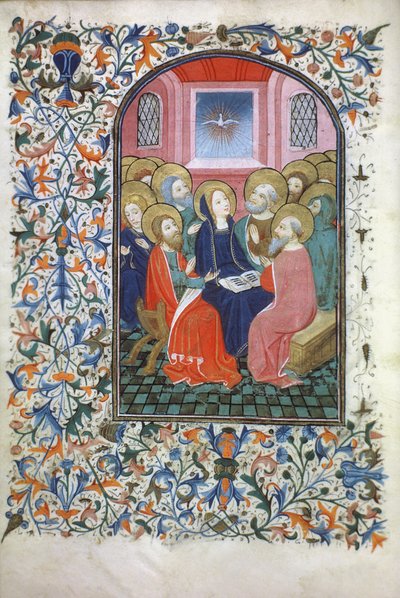 सुश्री जनरल 288 f.23v पेंटेकोस्ट, c.1460 द्वारा फ्रेंच स्कूल