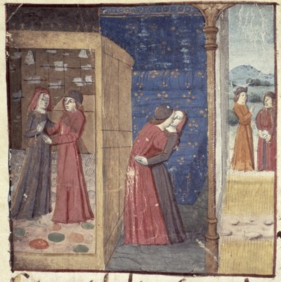 मिस हंटर 252 f.27v किसिंग, द हंड्रेड न्यूज न्यूज़, 1462 से द्वारा फ्रेंच स्कूल