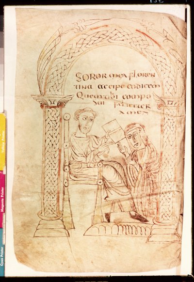 एमएस 13396 Isidoro fol.1r सविल (c.560-636) c.800 के इसिडोर ने यहूदियों के खिलाफ पुराने और नए करार के विश्वास से, उसकी बहन फ्लोरेंस के लिए अपने काम प्रदान करता है द्वारा फ्रेंच स्कूल