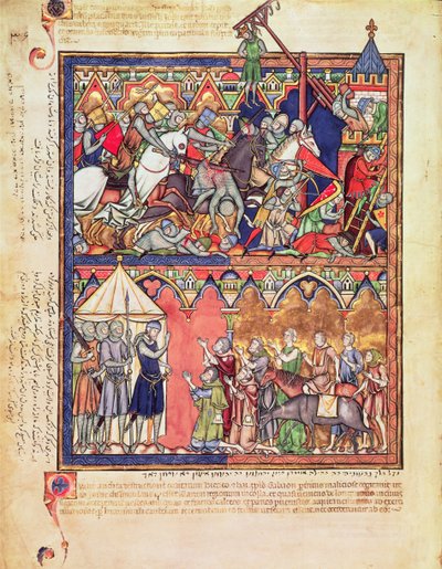 मॉर्गन पिक्चर बाइबल से सुश्री एम 638 f.10v यहोशू, c.1244-54 द्वारा फ्रेंच स्कूल