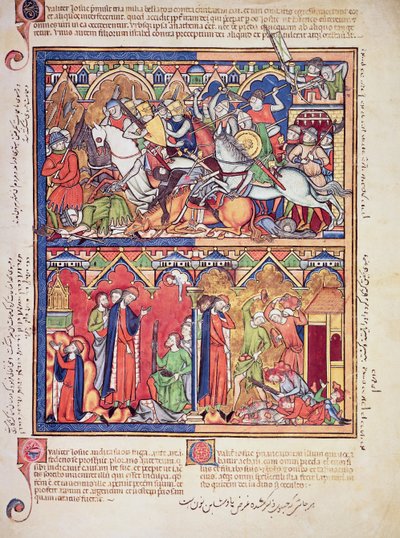 मॉर्गन पिक्चर बाइबल से सुश्री एम 638 fol.10r जोशुआ, c.1244-54 द्वारा फ्रेंच स्कूल