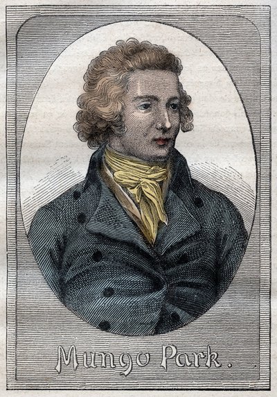 मुंगो पार्क, स्कॉटिश खोजकर्ता - मुंगो पार्क का पोर्ट्रेट (1771-1806), स्कॉटिश खोजकर्ता - "18वीं सदी के महान नाविक" से चित्रण द्वारा फ्रेंच स्कूल