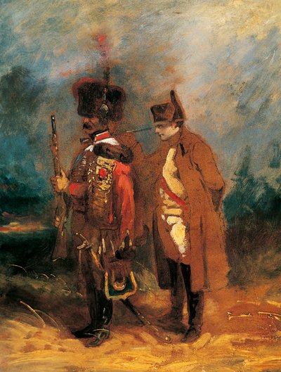 1814 में फ्रांस की रक्षा के दौरान नेपोलियन (कैनवास पर तेल) द्वारा फ्रेंच स्कूल