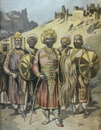 एबिसिनिया, मेनेलिक II (1844-1913) का ले लेट जर्नल, नवंबर 1895 से चित्रण द्वारा फ्रेंच स्कूल