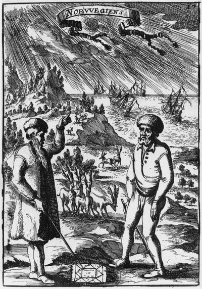 नार्वे, एलन मेनसन मैलेट द्वारा विश्वविद्यालयों के विवरण का चित्रण (1630-1706) प्रकाशित पेरिस, 1683 द्वारा फ्रेंच स्कूल