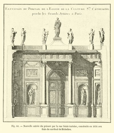 सेंट एंटोनी स्ट्रीट द्वारा प्राथमिकता का नया प्रवेश, 1634 में कार्डिनल रिचल्यू की कीमत पर बनाया गया था द्वारा फ्रेंच स्कूल