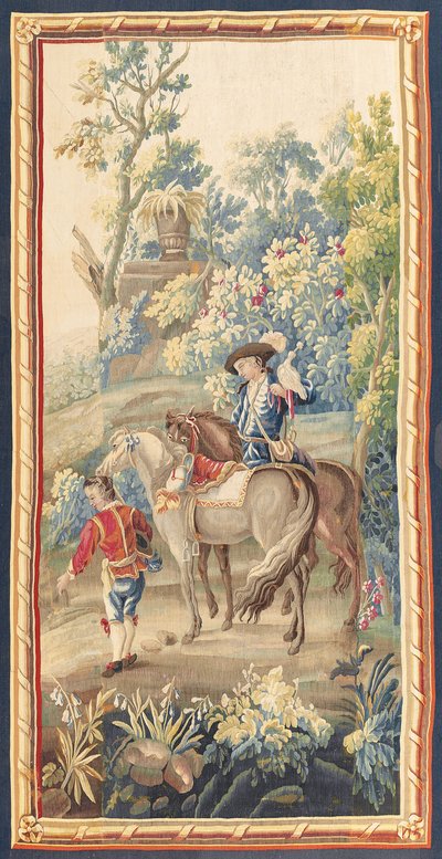 लुई XVI देहाती टेपेस्ट्रीस, ऑब्यूसन की एक जोड़ी, c.1775 द्वारा फ्रेंच स्कूल