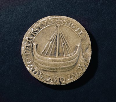 पेरिस शहर के सबसे पुराने जीवित मुहरों में से एक, c.1210 (मोम) द्वारा फ्रेंच स्कूल
