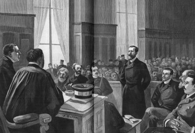 1889 में लीग ऑफ पैट्रियट्स की कार्यवाही का उद्घाटन। राष्ट्रपति जिलेट, नैक्वेट, लाइसेंट, लैगुएरे, डेरौलेडे, रिचर्ड, टर्क्वेट, गैलियन। द्वारा फ्रेंच स्कूल