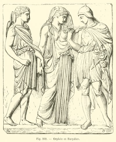 Orphee और Eurydice (उत्कीर्णन) द्वारा फ्रेंच स्कूल