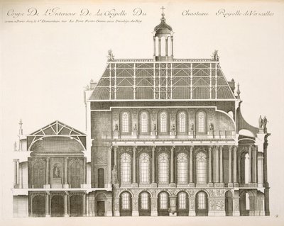 लौवर पैलेस: द रॉयल चैपल, सेक्शन, c.1720s द्वारा फ्रेंच स्कूल