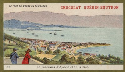 Ajaccio और खाड़ी का पैनोरमा (क्रोमोलिथो) द्वारा फ्रेंच स्कूल