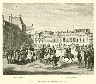 1796 में कैरोसेल में परेड द्वारा फ्रेंच स्कूल