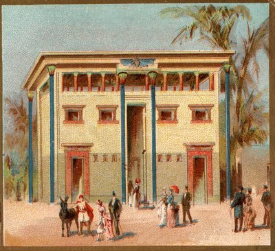 पेरिस। 1889 की सार्वभौमिक प्रदर्शनी: मिस्र का घर। द्वारा फ्रेंच स्कूल