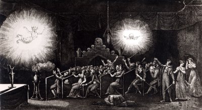 फैंटमसागोरिया, एटिने गैस्पर्ड रॉबर्टसन (1763-1837), पेरिस, 1831 द्वारा वैज्ञानिक और पूर्वकाल के मनोरंजक संस्मरण द्वारा फ्रेंच स्कूल