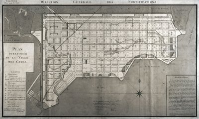 लेस केज़ शहर का मास्टर प्लान, 1789 द्वारा फ्रेंच स्कूल