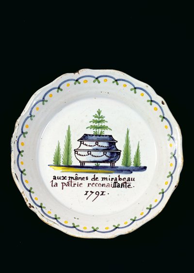 प्लेट, 1791 (सिरेमिक) द्वारा फ्रेंच स्कूल