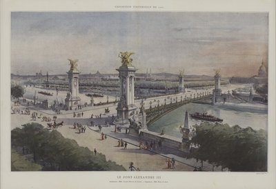 पोंट अलेक्जेंड्रे III, यूनिवर्सल प्रदर्शनी 1900, पेरिस (रंग लिथो) द्वारा फ्रेंच स्कूल