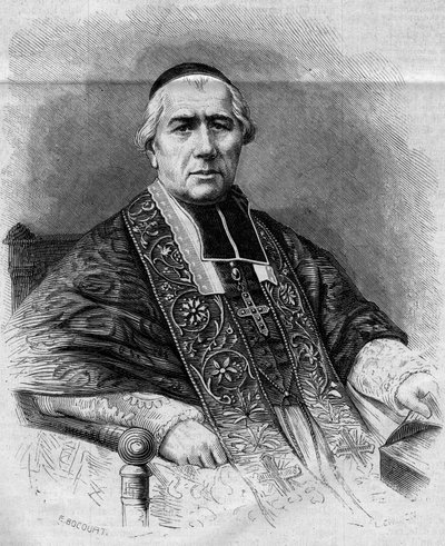 फ्रेंकोइस निकोलस मेडेलीन मोरलोट (1795-1862) का पोर्ट्रेट, पेरिस के आर्कबिशप। 3 जनवरी, 1863 को "" ले मोंडे इलस्ट्रे "" एन ° 299 में उत्कीर्णन। द्वारा फ्रेंच स्कूल