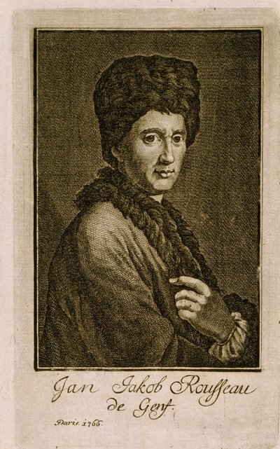 जीन जैक्स रूसो (1712-1778) का चित्र। गुमनाम काम, उत्कीर्णन 1766। फ्रांसीसी कला द्वारा फ्रेंच स्कूल